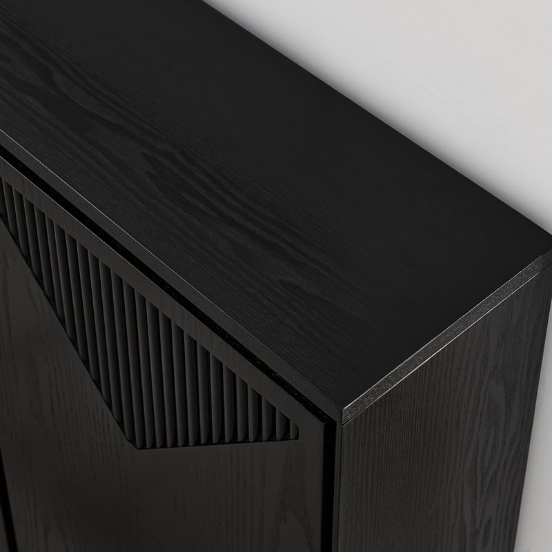 Mid Century Modern V-shape Storage Cabinet, Buffet Cabinet with Storage, Narrow Side Cabinet