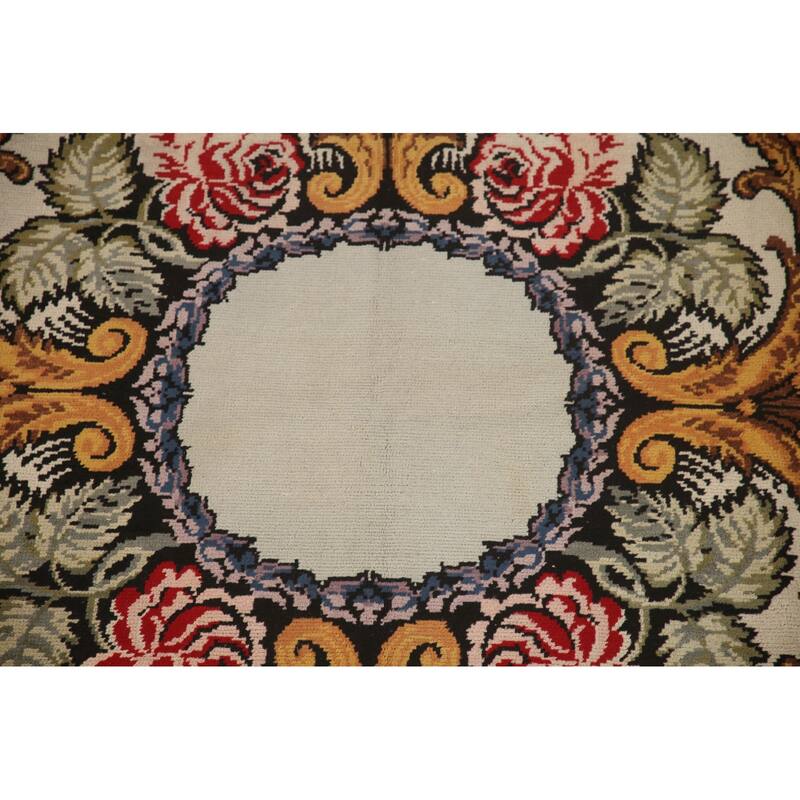 Aubusson Oriental Area Rug Handmade Wool Carpet - 8'2"x 9'2"