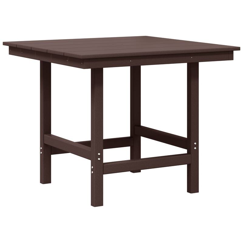 Shoreside 36 Inch Square Patio Dining Table - Dark Brown
