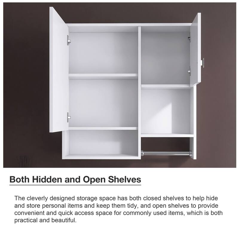 29'' x 28" Rectangular MDF Medicine Cabinet with Mirror