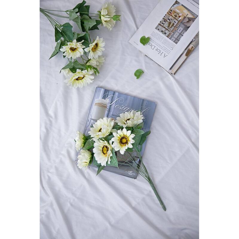 10.2 x 11 x 18.9"H Artificial Yellow Sunflower BushX9,4 Pack