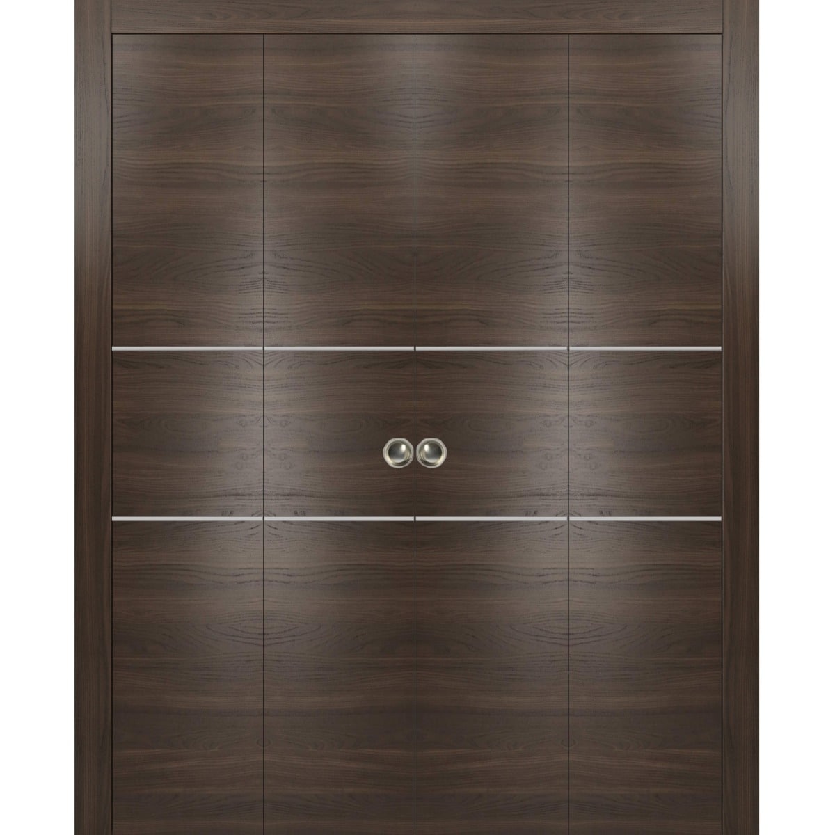 SartoDoors Planum 0110 | Closet Door Bi-fold Door | Solid Wood | Hardware Set | 18x80, Chocolate Ash Bedroom Door Bathroom Door