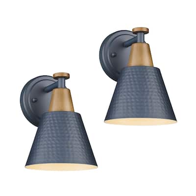 Modern Bathroom Vanity Light, Hammered Metal Shade