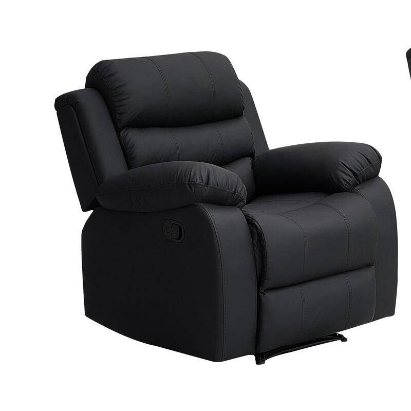 Selena Vinyl 3-Position Comfort Reclining Chair - Black