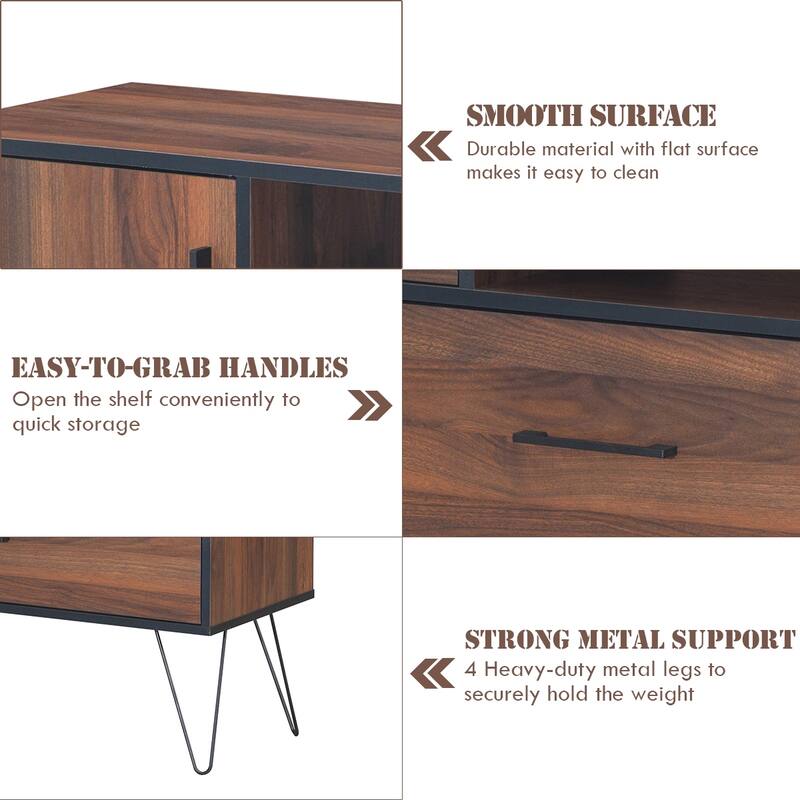Costway Sideboard Storage Cabinet Multipurpose Display Unit w/Metal