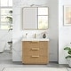 preview thumbnail 56 of 96, Santarem Single Vanity with Pure White Quartz Stone Top without Mirror