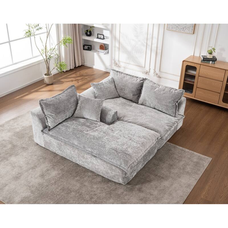 103" L-Shaped Cloud Sectional Sofa with Chaise, Upholstered Boneless Couches for Living Room, Modern Modular Chenille Sofa