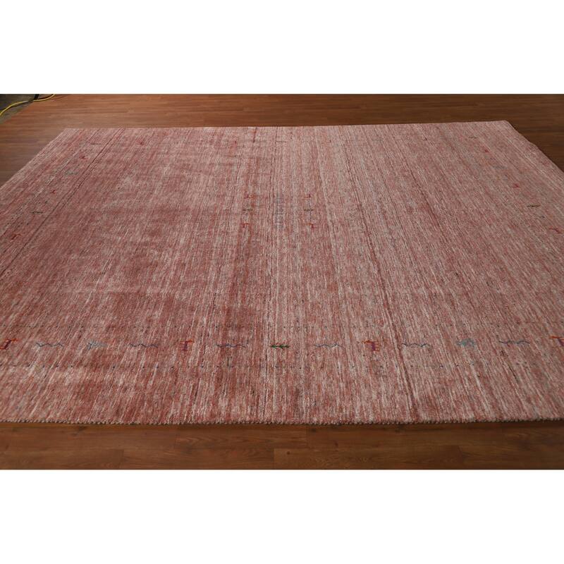 Hand Knotted Oriental 100% Wool Carpet Tribal Animal Pictorial Oranges & Rust Gabbeh Area Rug - 11' 3'' X 9' 0''