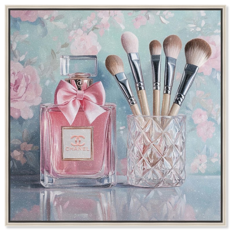 Love Dainty Perfume and Makeup Canvas by Art Remedy - Silver - 24" x 24"