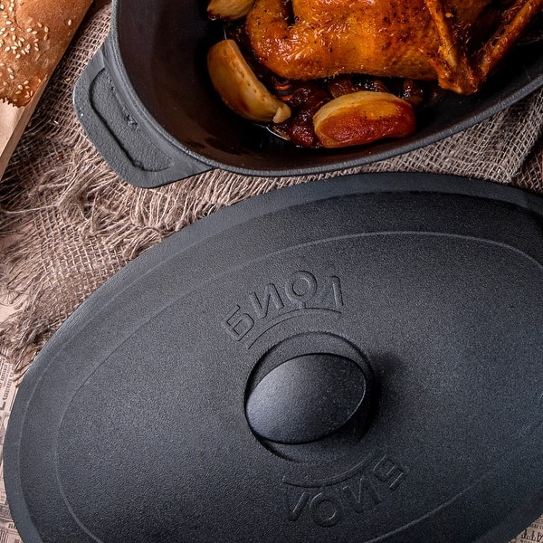BIOL 8.5-Quart Cat Iron Roaster with Lid - Overstock - 31665916