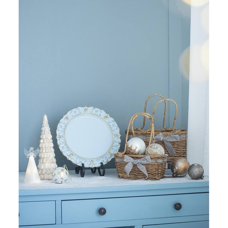 D3.9" Christmas Ball Ornaments, Glass Decorative Hanging Ball Christmas Tree Ornaments for Holiday Decorations, Set of 6