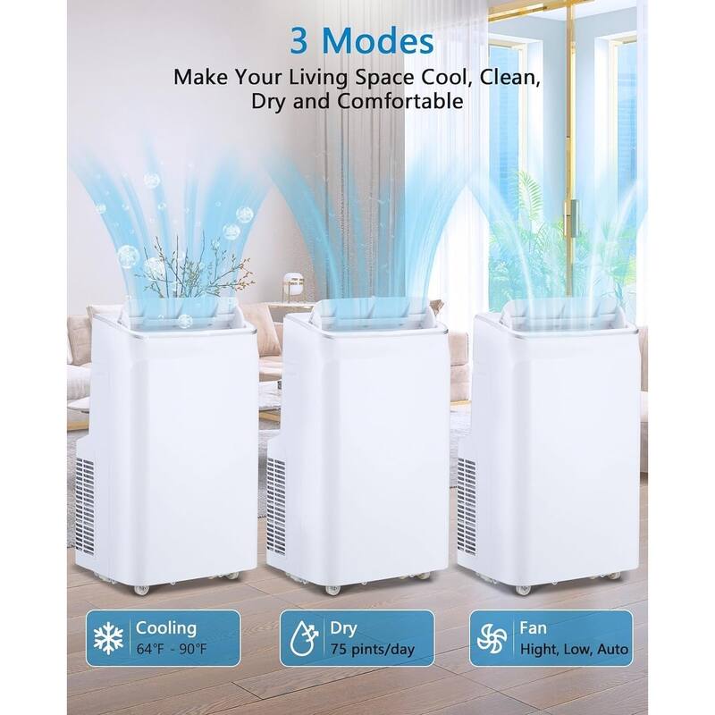 Portable Air Conditioner for Indoor Rooms, 3-In-1 AC Unit for Bedroom