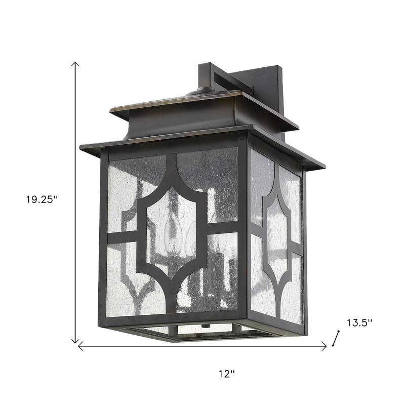 Outdoor Wall Light Fixture with Seedy Glass Shade and Bronze Flush Mount E12 LED Compatible