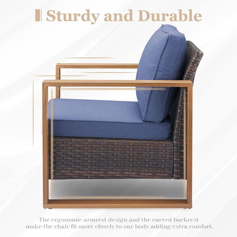 Pocassy Outdoor 30" Fire Pit Table with Sofa Swivel Chair Set