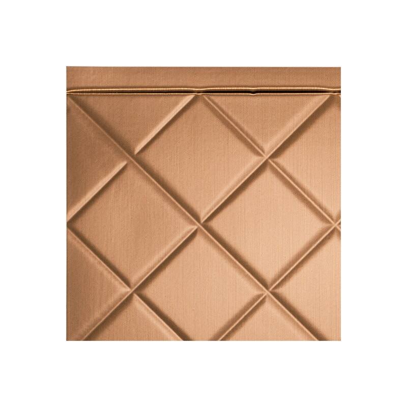 Fasade Quilted Decorative Vinyl 18in x 24in Backsplash Panel in Polished Copper
