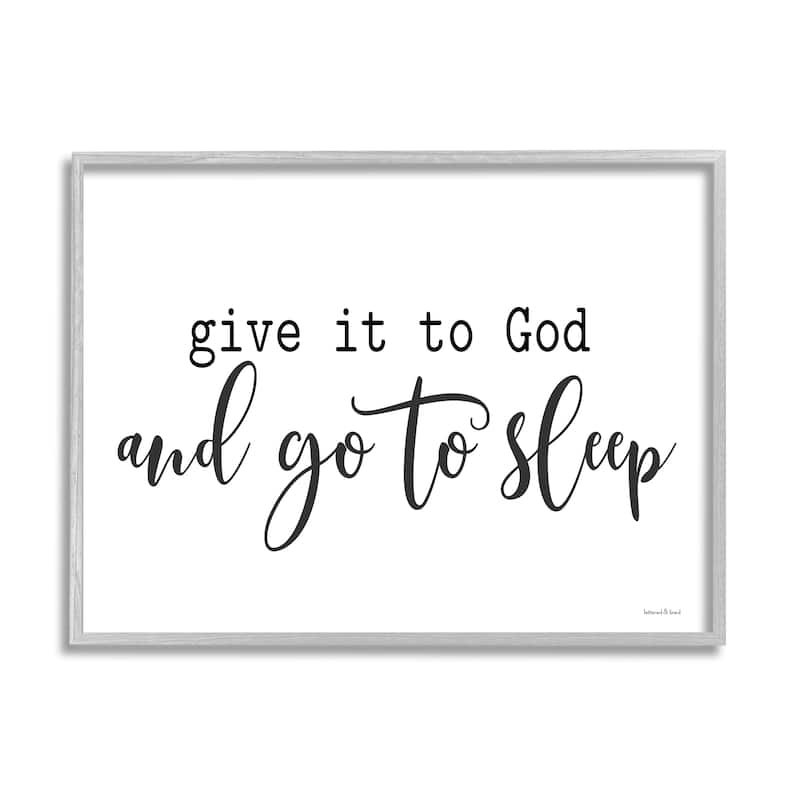 Stupell Give to God Go to Sleep Spiritual Phrase Framed Wall Art - Off-White