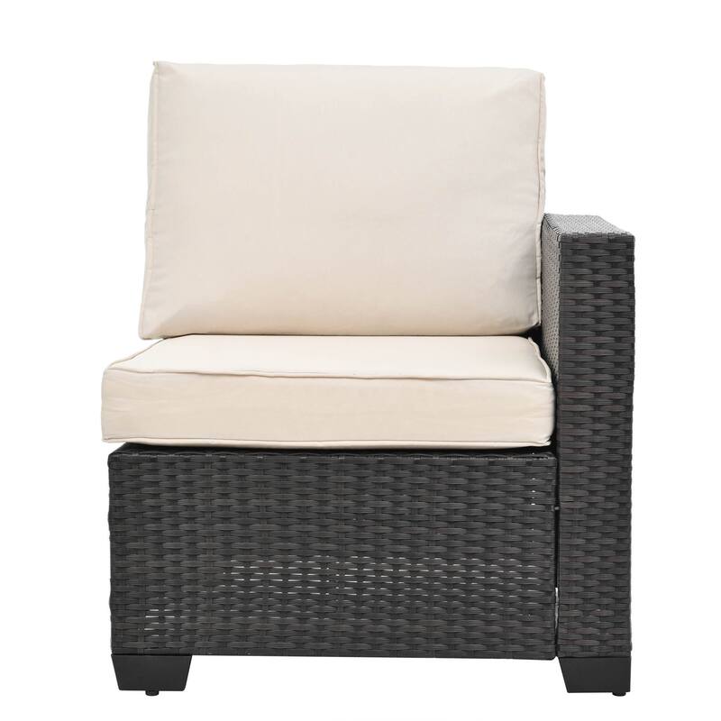 10 Piece PE Rattan Patio Furniture Set Outdoor Patio Furniture Set With Cushions & Tempered Glass Coffee Table
