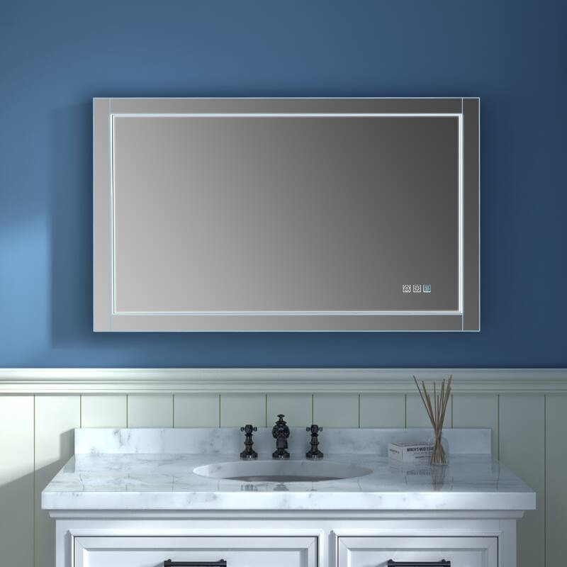 ExBrite LED Lighted Bathroom Mirror with Defog and Stepless Dimming