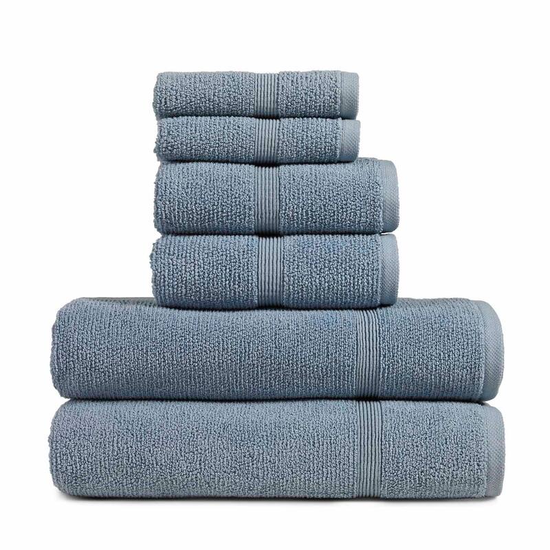 Porch & Den Meacham Aegean Cotton 6-piece Towel Set - Steel Blue