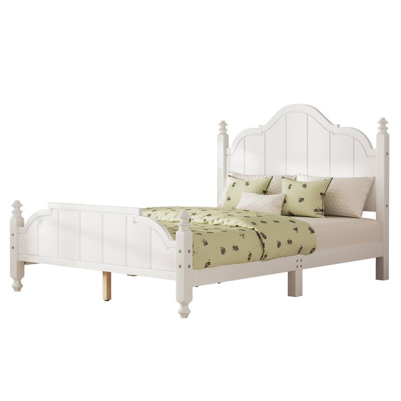 Vintage Platform Bed Frame with Headboard