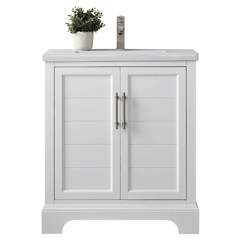 Vanity Art 30" Single Sink Bathroom Vanity with Ceramic Sink & Top