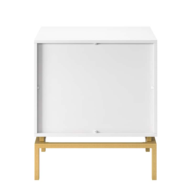 Volkard 25" Mid-century 2-Drawer Storage Nightstand with 2 Drawers Set of 2 by HULALA HOME