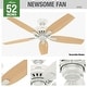 preview thumbnail 15 of 18, Hunter 52" Newsome Outdoor Ceiling Fan with Pull Chain, Damp Rated
