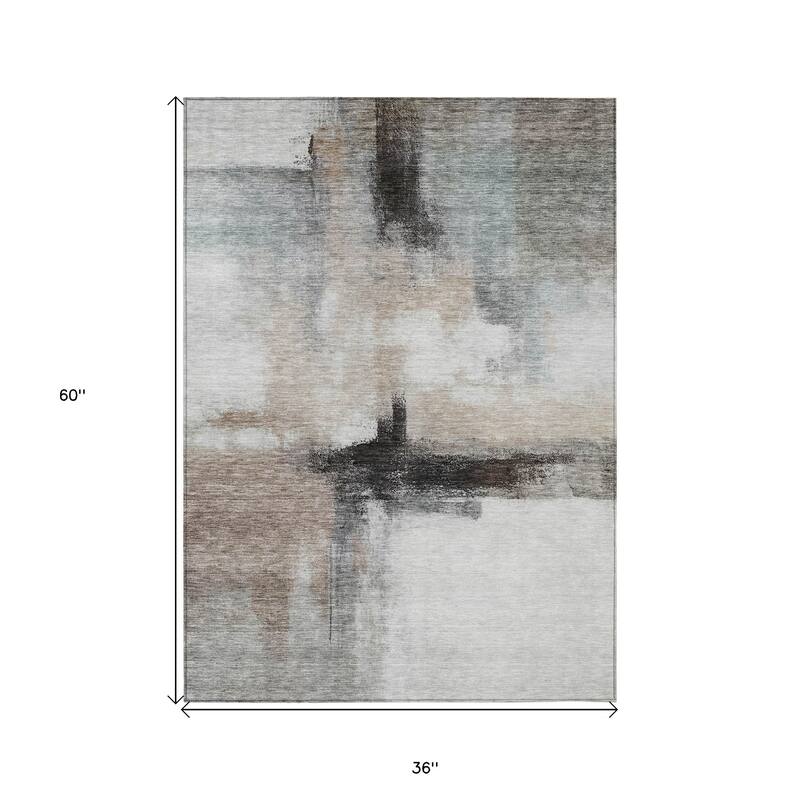 HomeRoots Abstract Transitional Rectangle Outdoor Rug