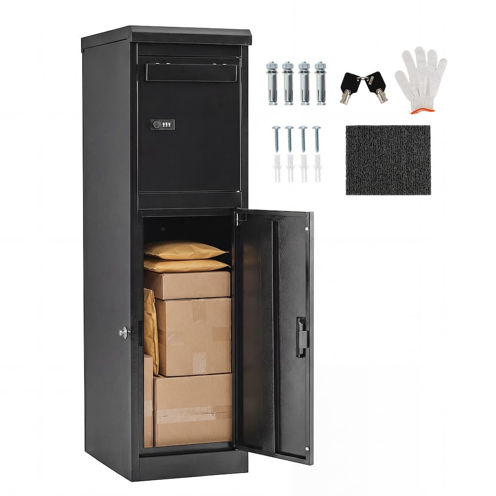 Gymax 44'' Package Delivery Box for Outside w/Lockable Doors Coded