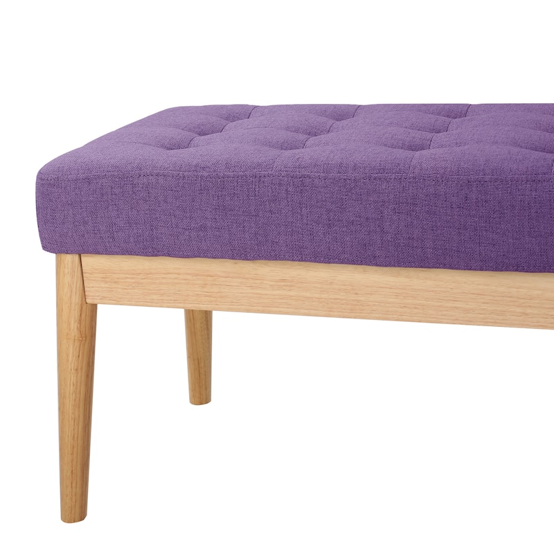 Saxon Mid-century Tufted Fabric Ottoman Bench by Christopher Knight Home - 43.00 L x 15.75 W x 17.00 H