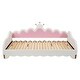 preview thumbnail 19 of 24, Twin Size PU Leather Crown Extending Daybed w/LED Lights, Princess Bed
