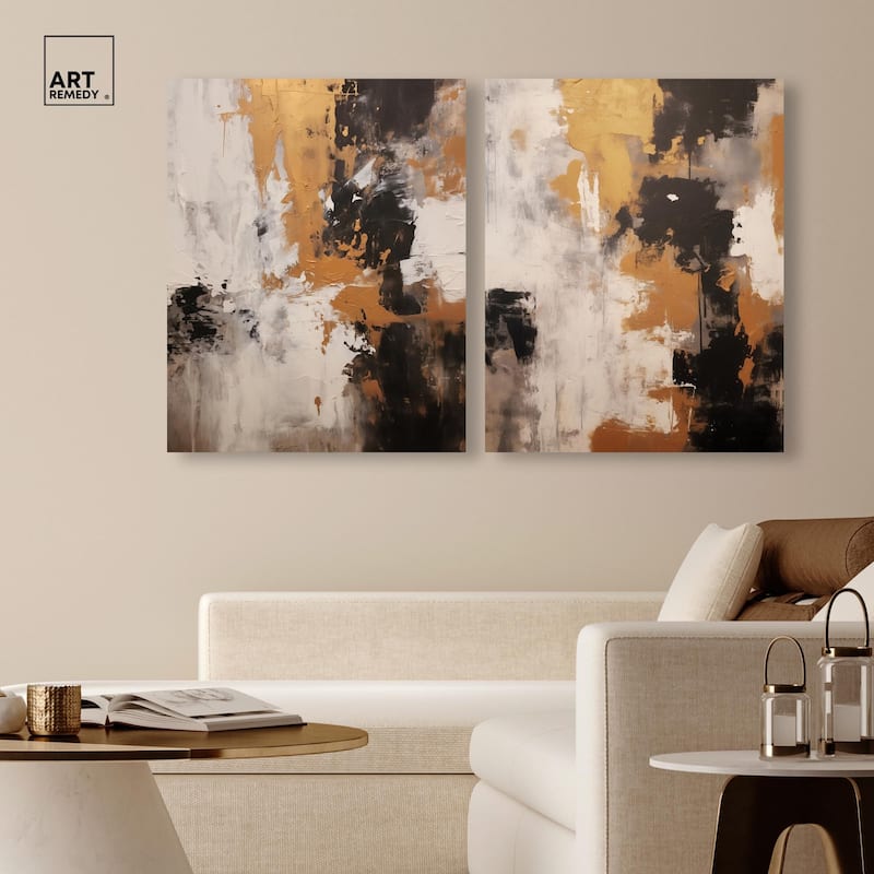 Beige Desert Set Canvas Set of 2 by Art Remedy, Gallery Wrapped
