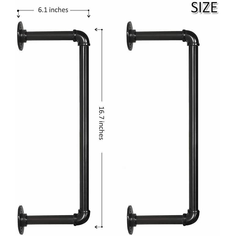 Towel Rack, Brushed Industrial Pipe Hanger Rack Set of 2