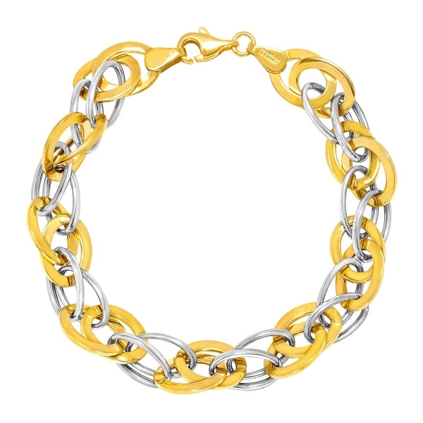 Double-Link Bracelet in 14K Gold-Bonded Sterling Silver