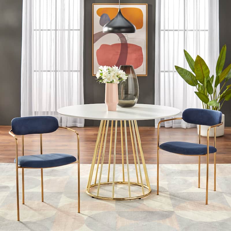 Simple Living Marsai 3-piece Dining Set - White/Gold/Navy