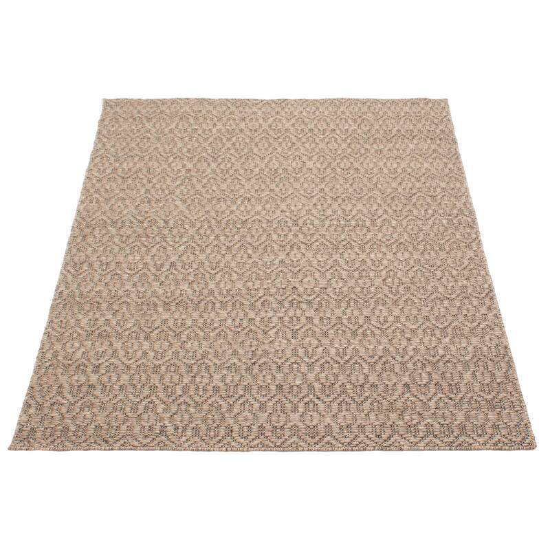 ECARPETGALLERY Braid weave Sienna Brown Wool Rug - 5'3 x 7'5