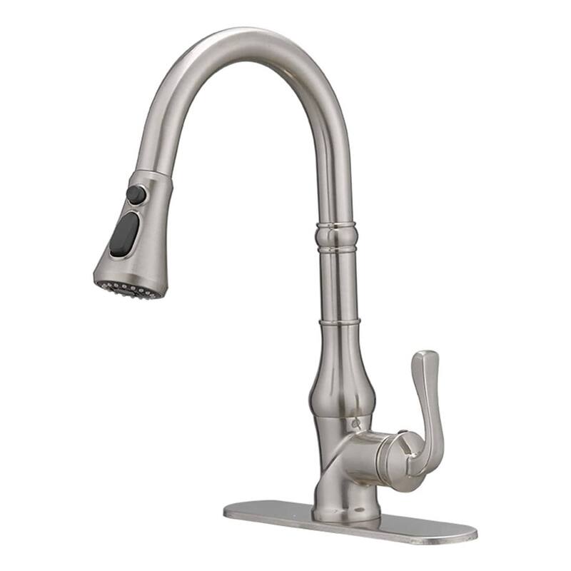 Single Handle Kitchen Faucet With Pull Down Sprayer Modern Kitchen Sink Faucets One Hole Basin Taps With Valve and Deck Plate