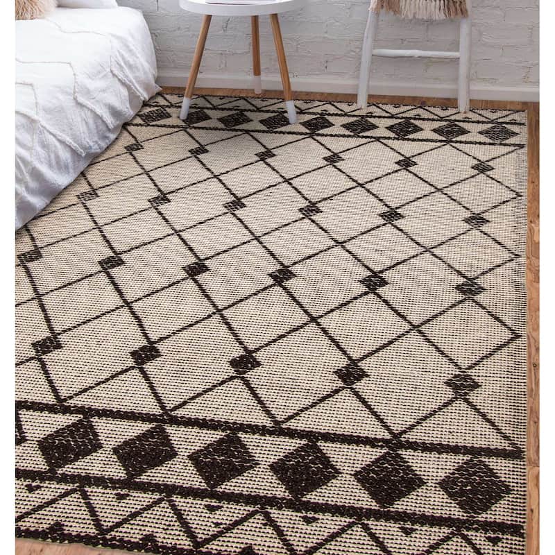 ECARPETGALLERY Braid weave Sienna Cream Wool Rug - 4'11 x 8'0