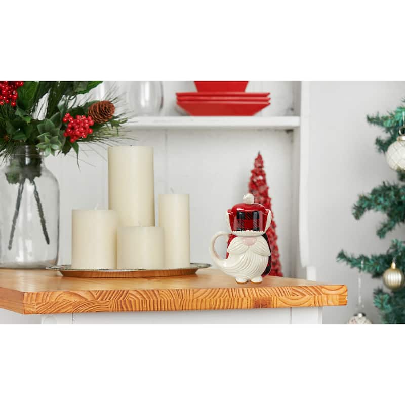 Lars Gnome Lidded Mug 20oz Ceramic Drinkware for Christmas Multicolor Hand Wash Only 7.92in H x 5.85in L x 4.7in W