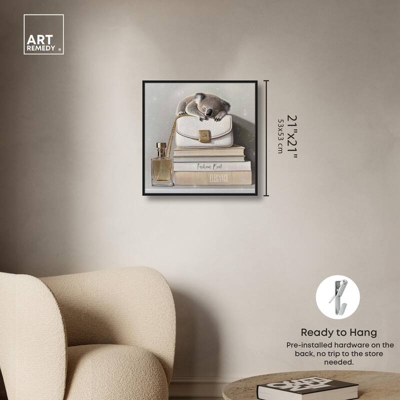 Koala on Fashion Books Canvas by Art Remedy