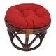 preview thumbnail 7 of 17, Bali 18-inch Footstool with Solid Outdoor Cushion Papprika