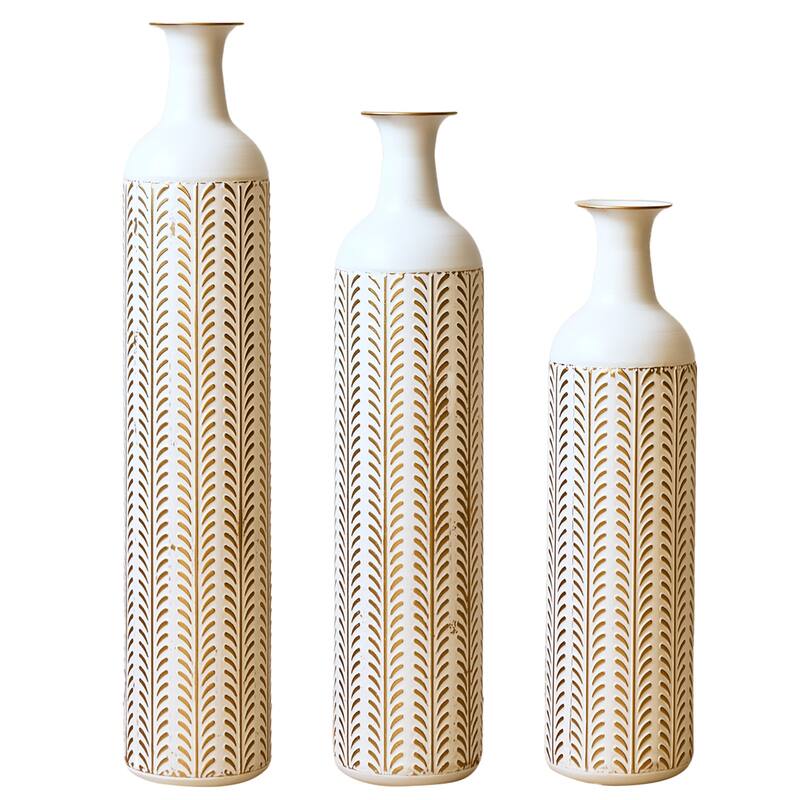 Hand-Woven PVC Rattan Floor Vase