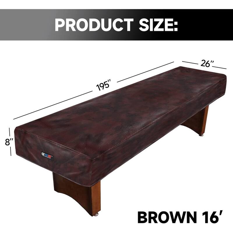 GSE™ 16ft Heavy-Duty PU Leatherette Shuffleboard Table Cover for 16-foot Shuffleboard Table
