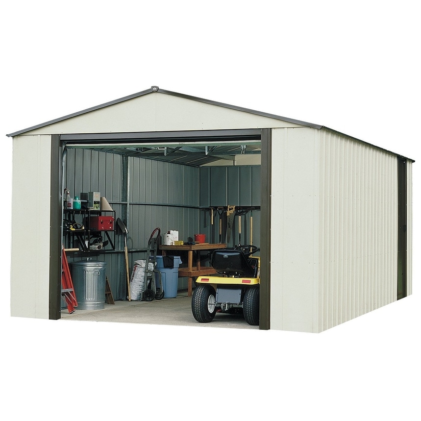 Arrow Murrayhill 12 Wide X 10 Long Vinyl Coated Steel Shed With Roll Up Garage Door