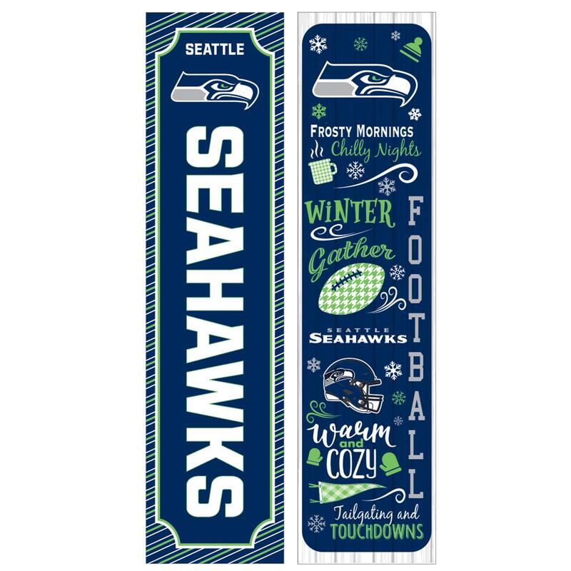 47" Double Sided Seasonal Porch Leaner, Seattle Seahawks - 47" x 11.25"