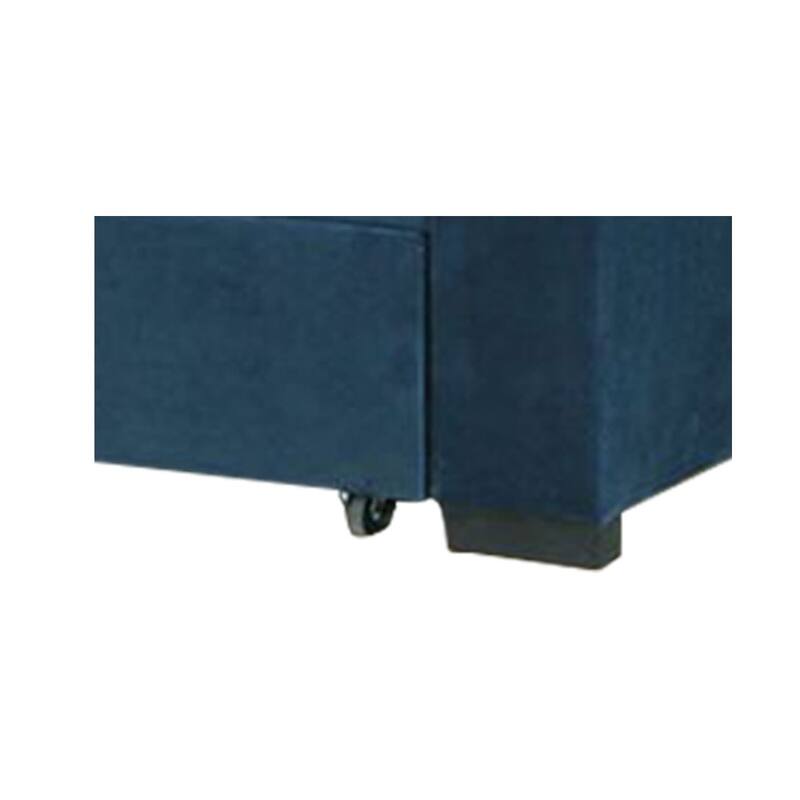 Convertible Sofa with White Stitching and Plastic Legs