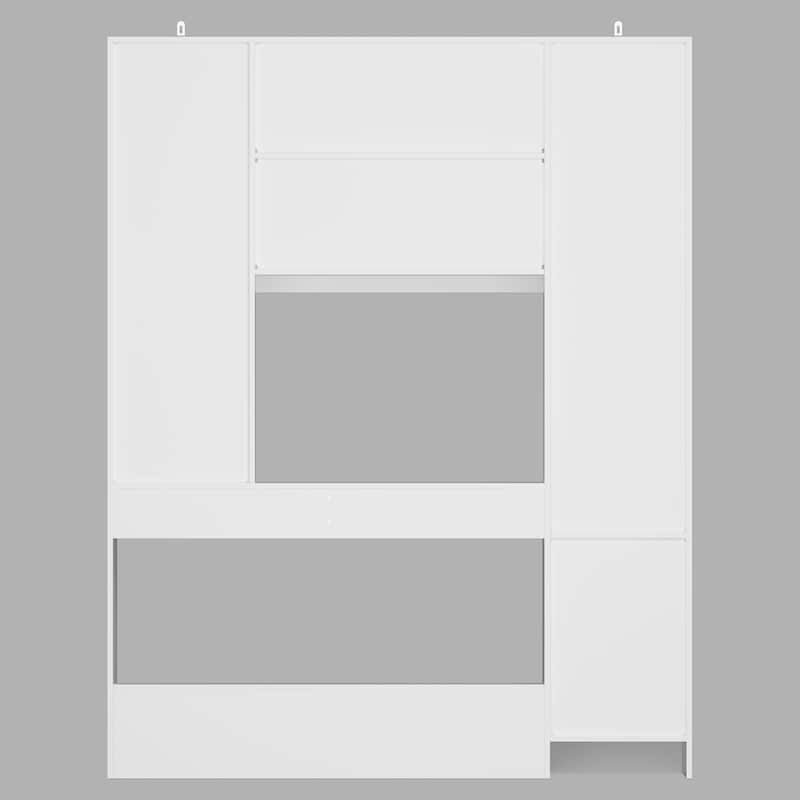 Home Office Bookshelf Spacious Multi-Section Workstation Desk - 62.4"x79.1“
