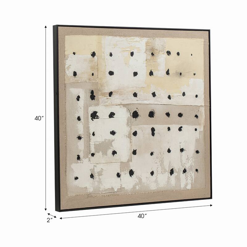 Canvas Wall Art Wood Frame Textured Design for Home Office - 40" Multi