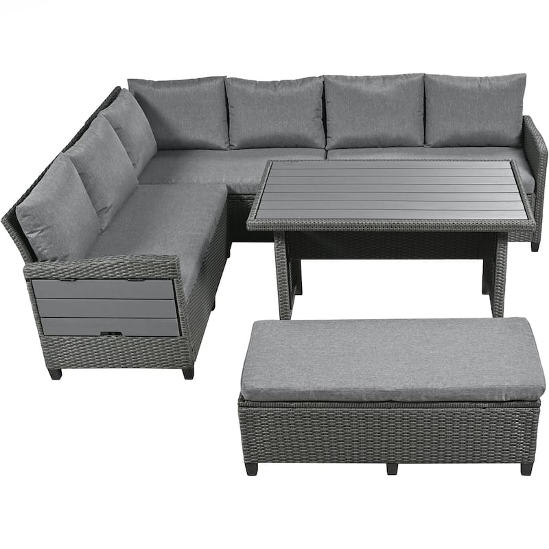 5-Piece Outdoor Patio Rattan Sofa Set