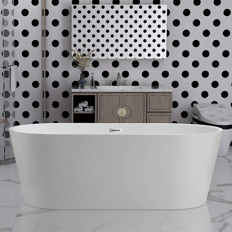 Vanity Art 54" Acrylic Freestanding Soaking Bathtub